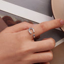 925 Sterling Silver & White Gold Plated Pavé CZ Ring-5