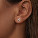 925 Sterling Silver White Gold Plated 0.7cm Earrings for Women-5
