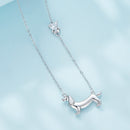 925 Sterling Silver Necklace with CZ Pendant, 450mm Length, Platinum Plated, for Women-3