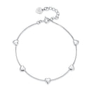 925 Sterling Silver Plated White Gold 17+3.5cm Heart-Shaped Bracelet for Women-1