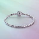 925 Sterling Silver White Gold Plated Bracelet with CZ Pendant for Women-4