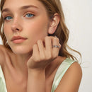 925 Sterling Silver and White Gold 0.5cm Ring Size 6.0-7