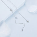 925 Sterling Silver Adjustable Necklace with White Gold Plating-5