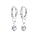 925 Sterling Silver White Gold Plated Moonstone Earrings 23x5mm for Women-1
