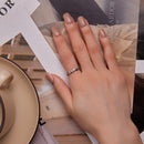 S925 Sterling Silver Oxidized Pavé Setting CZ Ring Size 6 for Women-6