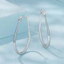 925 Sterling Silver Earrings for Women - 2.9x0.2cm, Plated White Gold, Style L-7