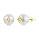 925 Sterling Silver Earrings with CZ and Synthetic Pearl for Women-2