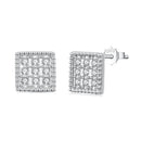 925 Sterling Silver 0.8cm Pavé Setting CZ White Gold Plated Earrings for Women-2
