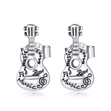 925 Sterling Silver & Oxidized Silver Earrings for Women - 1.3*0.6cm