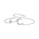 925 Sterling Silver CZ Bracelet with White Gold Plating, 150mm Length for Women-1