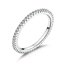 925 Sterling Silver Platinum Plated CZ Pavé Setting Ring Size 5.0 for Women-6