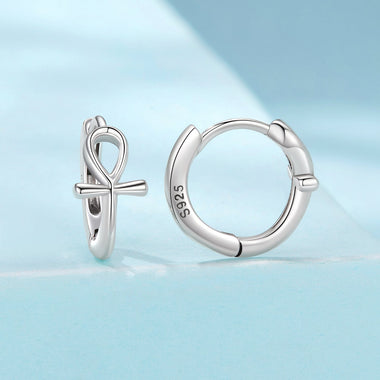 925 Sterling Silver Oxidized Silver Earrings 1.2x0.6cm for Women - 0