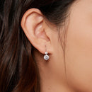925 Sterling Silver Moissanite Earring with Pavé Setting, 6.5mm, for Women-8