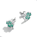 925 Sterling Silver Enamel Plated Platinum Earrings for Women-5