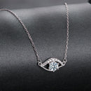 925 Sterling Silver Moissanite Necklace 40+5cm in Length for Women-2