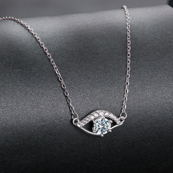 925 Sterling Silver Moissanite Necklace 40+5cm in Length for Women