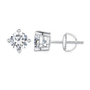 925 Sterling Silver Earrings with Moissanite in Style S, 0.5cm for Women-1