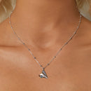 925 Sterling Silver Necklace with Transparent Glass, 18x15mm Pendant for Women-6