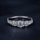 925 Sterling Silver Moissanite Engagement Ring with 5mm, 4mm, 3mm, 2.5mm Stones for Women-6