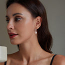 925 Sterling Silver Earrings with Quality Shell Pearl and CZ for Women-7