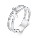 925 Sterling Silver Moissanite Engagement Ring for Women Size 6-1