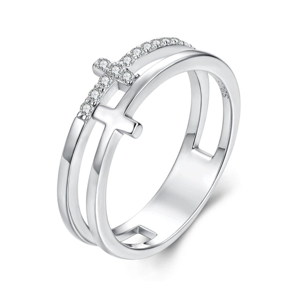 925 Sterling Silver Moissanite Engagement Ring for Women Size 6