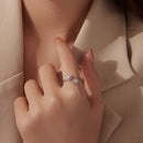 925 Sterling Silver Snowflake Ring with Pavé CZ in White Gold for Women-7