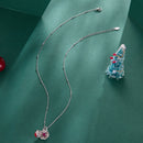 925 Sterling Silver White Gold Plated Enamel Necklace 40+5cm for Women-4