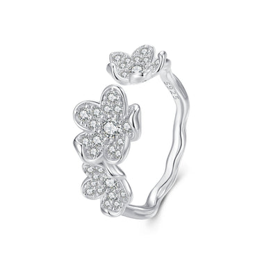 S925 Sterling Silver Pavé Setting CZ Ring for Women - 0