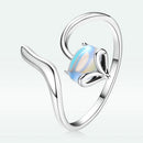 925 Sterling Silver 0.8 Carat Genuine Moonstone Ring for Women-2