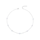 925 Sterling Silver White Gold Plated Necklace with Shell Pearl 400+50mm-2
