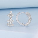 925 Sterling Silver Earrings with Pavé Setting CZ - 1.2*0.65cm, White Gold Plated for Women-2
