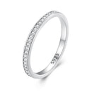 925 Sterling Silver 1.0mm Moissanite Platinum Plated Ring Size 5 for Women-2