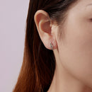 925 Sterling Silver Oxidized Silver Hoop Earrings 1.4*0.5cm for Women-7