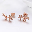 925 Sterling Silver Plated Rose Gold Pavé Setting CZ Earrings for Women-2