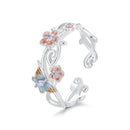 925 Sterling Silver Enamel Pavé Setting Ring for Women-4