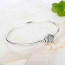 925 Sterling Silver 5.8CM Diameter and 0.3CM Thick Bracelet for Women-3
