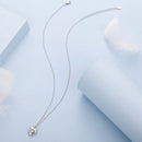 925 Sterling Silver White Gold Plated 40cm+5cm Length CZ Necklace for Women-4
