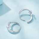 925 Sterling Silver Earrings with Pavé Setting CZ, Platinum Plated, 15x7mm for Women-5