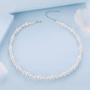 925 Sterling Silver White Gold Plated Necklace with Synthetic Pearls for Women-3