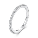 925 Sterling Silver Moissanite 0.005ct 1.4mm Ring Size 6 for Women-2