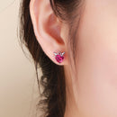 925 Sterling Silver Earrings with Pavé Setting CZ, 1*0.9cm for Women-7