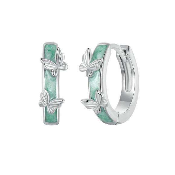 925 Sterling Silver Earrings with Enamel Process and Platinum Plating for Women