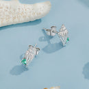 925 Sterling Silver Earrings with Transparent Glass, 5x12mm for Women-4