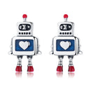 925 Sterling Silver 1.3cm Oxidized Enamel Earrings for Women-1