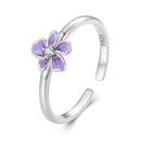 S925 Sterling Silver Enamel Plated Platinum Ring-3