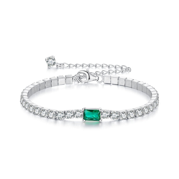 925 Sterling Silver 145+65mm Pavé Setting CZ Bracelet