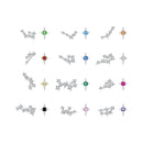 925 Sterling Silver White Gold Plated Star & Constellation Earrings for Women-1