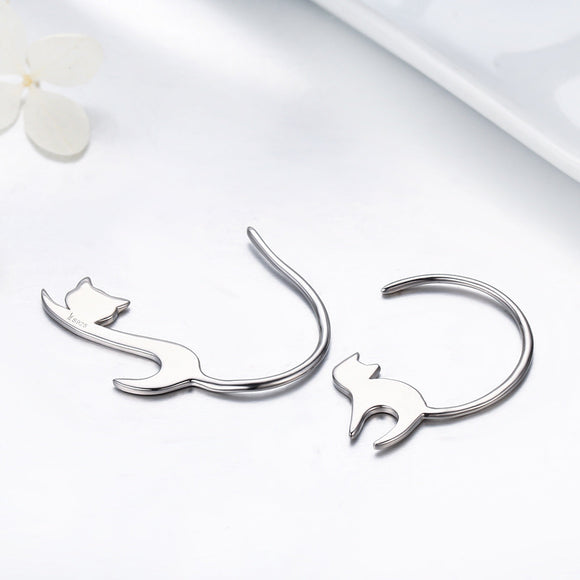 925 Sterling Silver Earrings for Women - 3*2.5cm, Platinum Plated