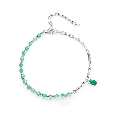 925 Sterling Silver Bracelet with Pavé Setting CZ - 210mm - for Women - 0